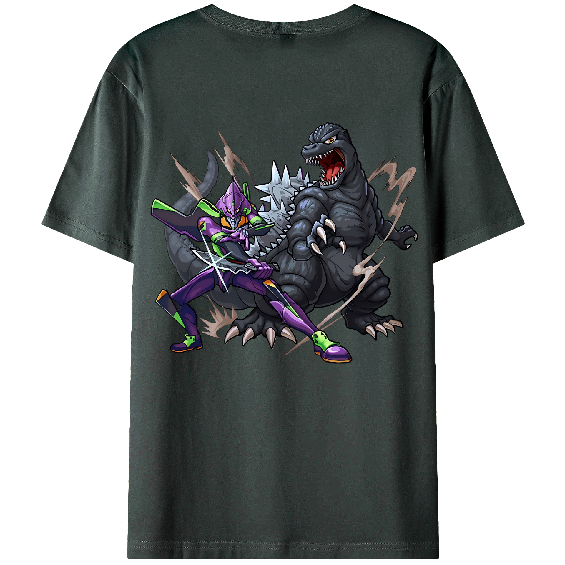 （画像用） EVA 新世紀エヴァンゲリオン 綿100％ メンズ半袖Tシャツ（バックプリント） 通気性